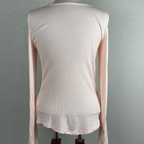 EUC Mudd Womens Pink/Peach Peekaboo/Cold Shoulders Long Sleeve Shirt Size L - Picture 3 of 5